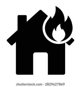 A house engulfed in flames, a dramatic and intense scene of a burning residential building