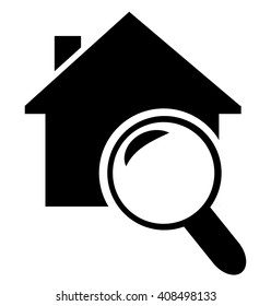 House enlarged icon on white background. Vector art.