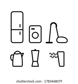 House equipment line vector isolated icons