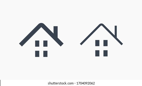 House estate line vector minimalistic icon. Apartment symbol. Household silhouette icon for web design. Modern flat home icon for app design. Building state sign minimal flat linear icons