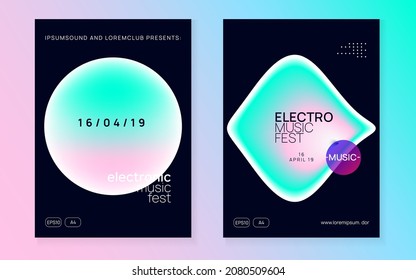 House Event. Fun Effect für Broschüre. Elegantes Muster für Set-Design. Sound und Vektorgrafik anzeigen. Linear-Trance-Flyer. Rosa und türkisfarbenes House-Event