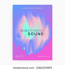 House Event. Linear Neon Fest. Music And Concert Layout. Holiday Background For Invitation Template. Cool Glitch For Set. Pink And Blue House Event