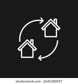 House Exchange Home Swap Icon, Property Transfer, Relocation And Real Estate Trade