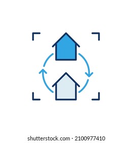 House Exchange vector Real Estate concept colored icon or design element