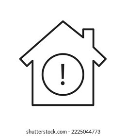 House with exclamation mark icon design. home alert symbol. isolated on white background. vector illustration