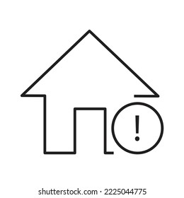 House with exclamation mark icon design. home alert symbol. isolated on white background. vector illustration
