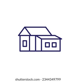 house extension line icon on white