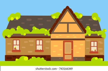 House Exterior Background Vector Illustration