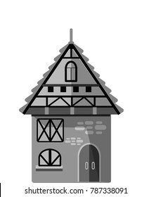 House exterior front door isolated vector illustration
