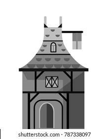 House exterior front door isolated vector illustration
