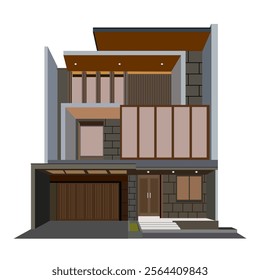 HOUSE EXTERIOR FRONT VIEW VECTOR AND ILLUSTRATION 78