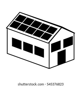 house exterior with panel solar isolated icon vector illustration design