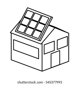 house exterior with panel solar isolated icon vector illustration design