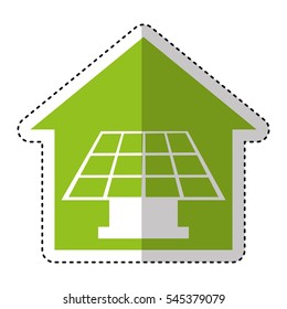 house exterior with panel solar isolated icon vector illustration design