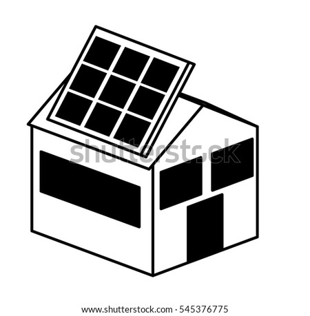 house exterior with panel solar isolated icon vector illustration design