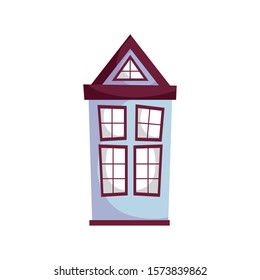 house facade architecture cartoon shadow icon vector illustration