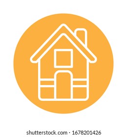 house facade block style icon vector illustration design