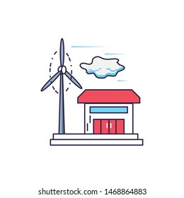 house facade building with windmill