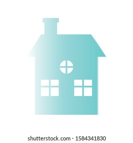 house facade chimney architectute icon gradient design vector illustration