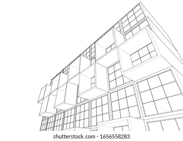 
concepto de fachada de casa Ilustración 3d