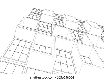 
concepto de fachada de casa Ilustración 3d