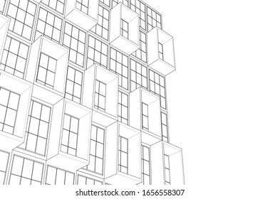 
concepto de fachada de casa Ilustración 3d