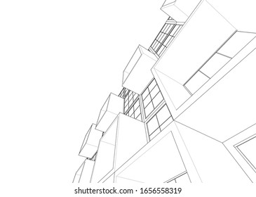 
house facade concept 3d illustration