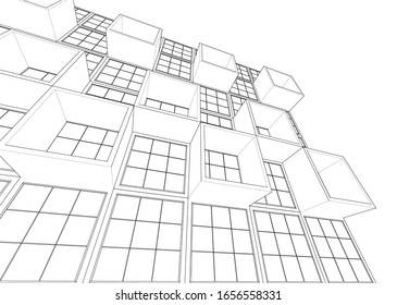 
concepto de fachada de casa Ilustración 3d