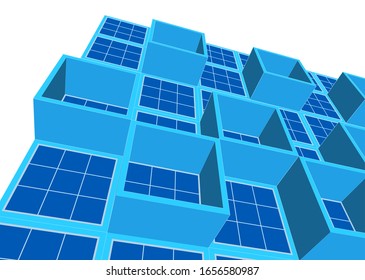
Gebäudefassade Konzept 3D Illustration