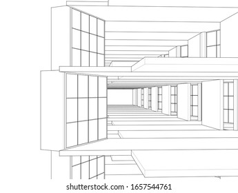 
house facade concept 3d illustration
