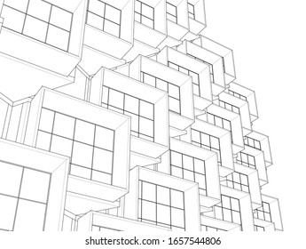 
house facade concept 3d illustration