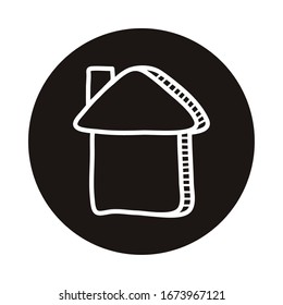 diseño de ilustración vectorial de estilo de bloque de doodle de fachada de casa