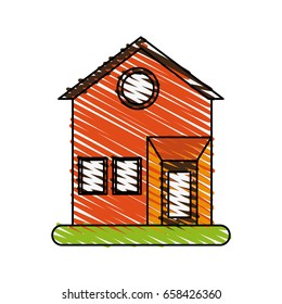 house facade doodle illustration