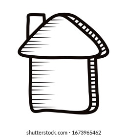 house facade doodle line style icon vector illustration design
