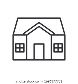 diseño de ilustración vectorial de estilo de línea de fachada de casa
