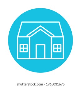 house facade line style icon vector illustration design