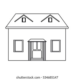 house facade loft outline icon