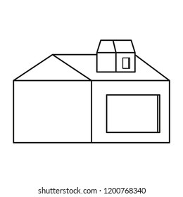 house facade outline on white background