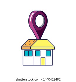 house facade with pin location
