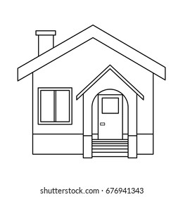 house facade residence stairs door window