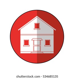 house facade residential estructure red circle
