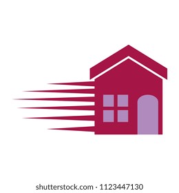 house facade silhouette with pointer location