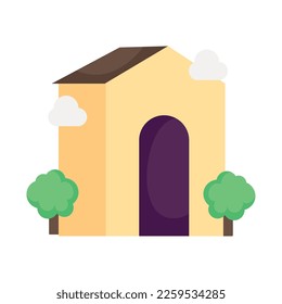 house facade with trees icon