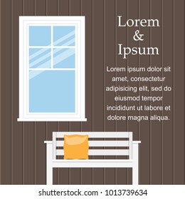 House Facade with a window. Architecture design.