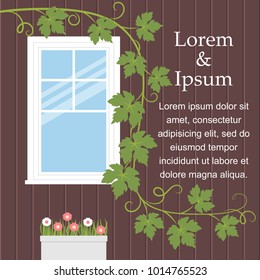 House Facade with a window. Architecture design.