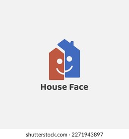 House face logo with two colors.