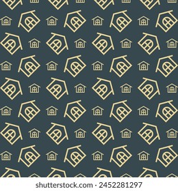 Diseño de Ilustración vectorial de patrón repetitivo multicolor de moda de la casa