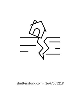 House, fault, abyss icon. Simple line, outline vector elements of natural disasters icons for ui and ux, website or mobile application