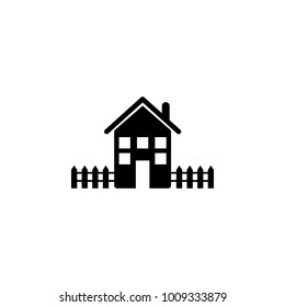 house with a fence icon. Elements of real estate transactions icon for concept and web apps. Illustration  icon for website design and development, app development. Premium icon on white background