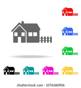 house with a fence icon. Elements of real estate in multi colored icons. Premium quality graphic design icon. Simple icon for websites, web design, mobile app, info graphics on white background
